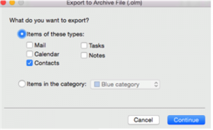Export contacts from owa to iphone